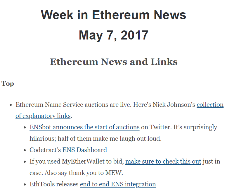 ens news 2017 ethereum