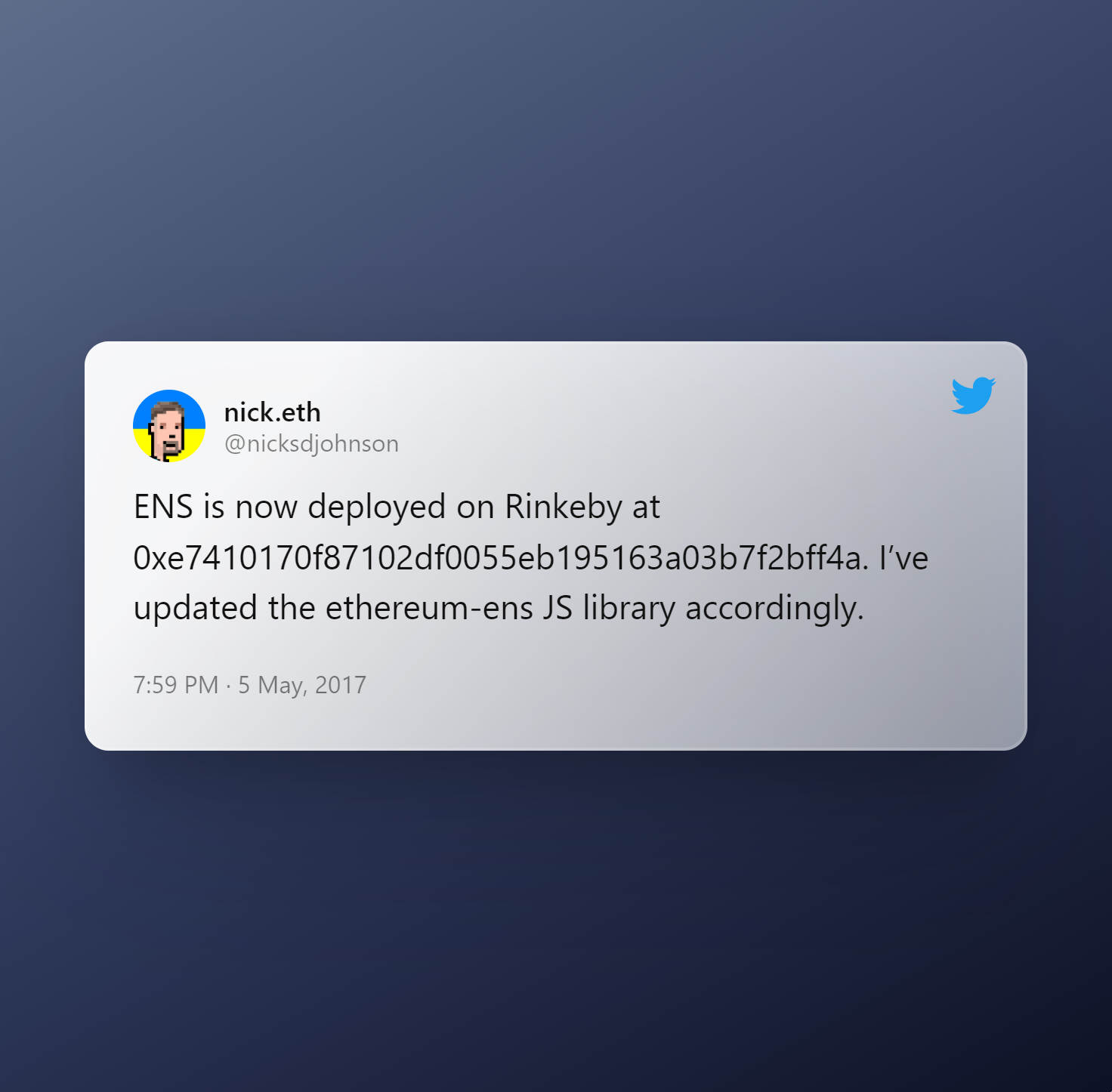 ens deployed rinkeby